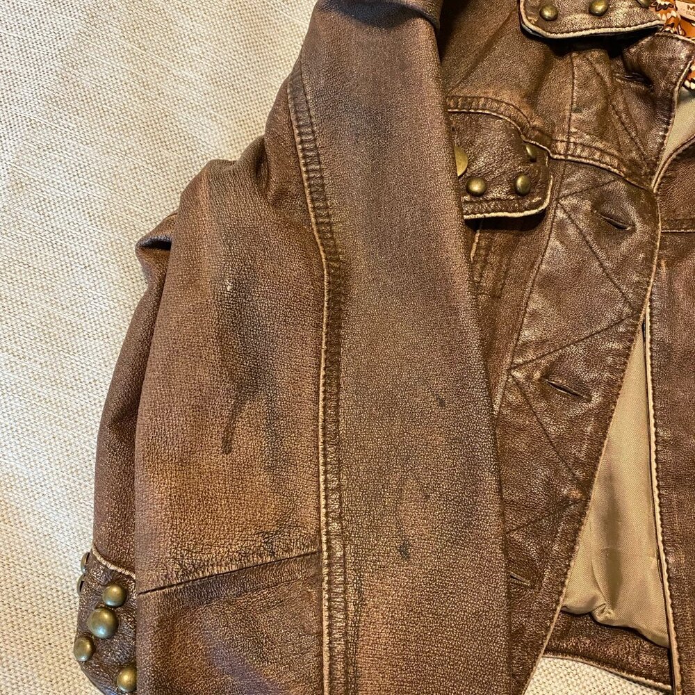 Wilsons Leather Crop Studded Leather Jacket - Picture 8 of 15